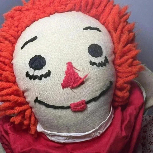 Vintage Raggedy Ann Handmade Doll 23" Embroidered Face - Picture 3 of 5